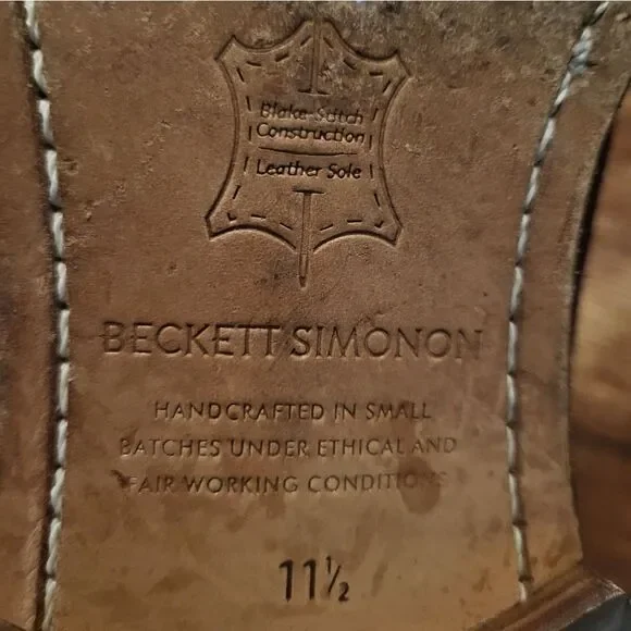 Beckett Simonon Dean Chestnut Suede Mens Oxfords Size 11.5